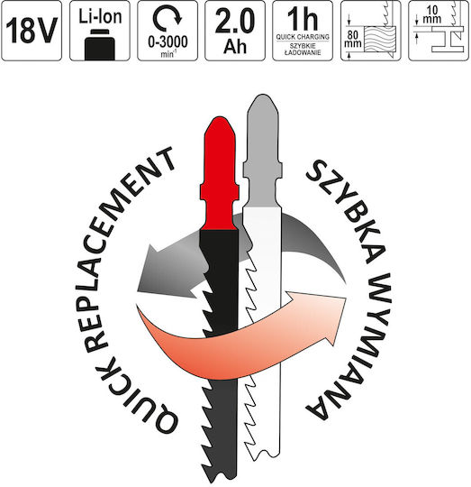 Yato YT-82814 Stichsäge 18V 1x2Ah