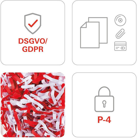 HSM Καταστροφέας Εγγράφων και CD Pure 420 4.5x30mm Strip Cut 15 Φύλλων με Κάδο 35lt