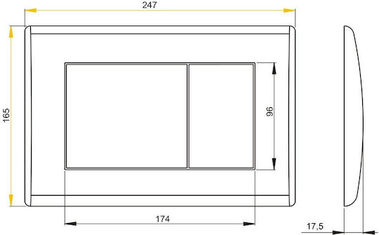 Alcadrain Alca Plast M271 Wc Control Plate Polished Chrome Πλακέτα για Καζανάκια Διπλής Λειτουργίας