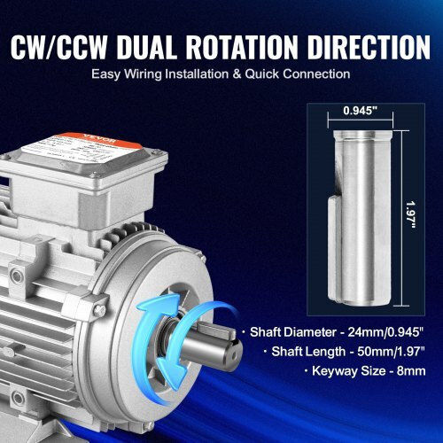 Three-phase Electric Motor 400 V 2.2 Kw 2890 Rpm 90l B3 Frame Shaft Length 50 Mm