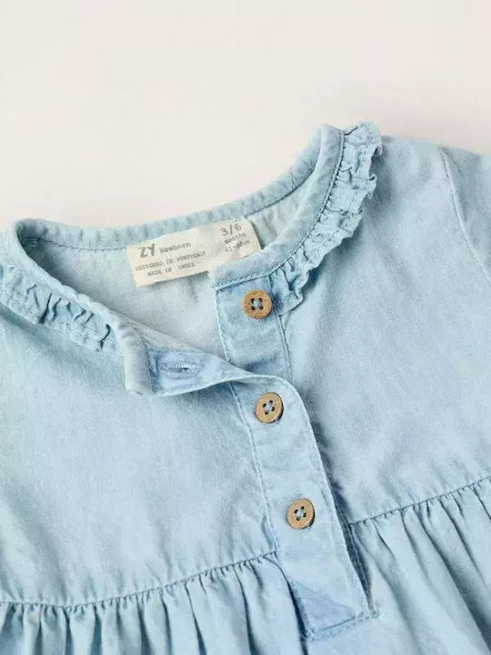 Rochie pentru Copii Denim Set cu Chiloțel Albastru