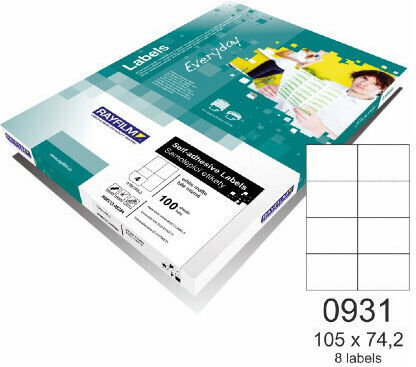 Rayfilm 1400 Αυτοκόλλητες Ετικέτες Α4 Ορθογώνιες Everyday 105x42.4mm