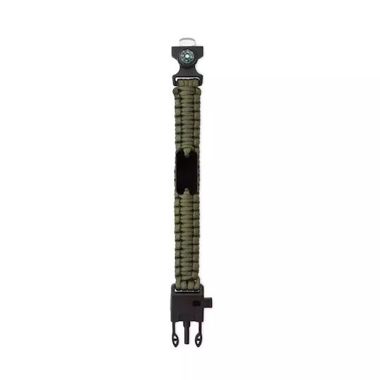 5-in-1 Outdoor Βραχιόλι Επιβίωσης με Πυξίδα, Σφυρίχτρα & Μαχαίρι Πράσινο