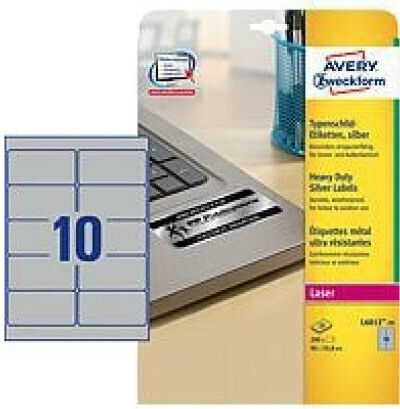 Avery 200 Self-Adhesive Rectangular A4 Labels 96x50.8mm