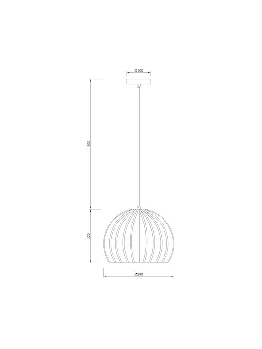 Agora Lighting Verstellbar Hängelampe Schwarz Kugel mit Fassung E27 28x29x110cm.