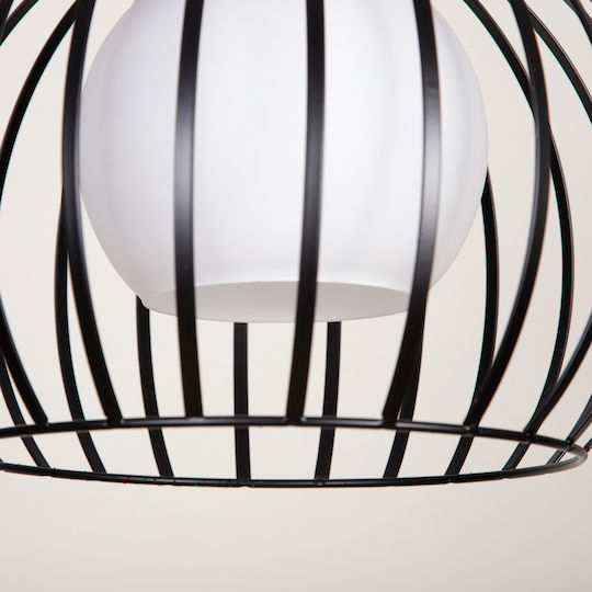 Agora Lighting Регулируема Висящо Осветително Тяло Черен Топка с Цокъл E27 28x29x110см.