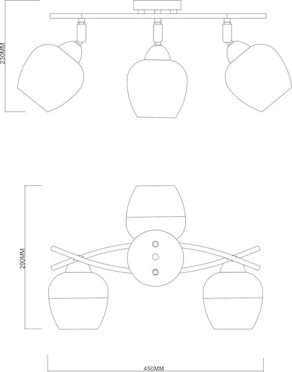 Agora Lighting Πλαφονιέρα Οροφής Χρυσή με Ντουί E27