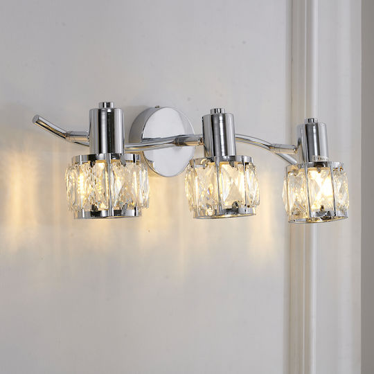 Agora Lighting Plafonieră de Tavan 49buc Argintiu cu Soclu E14 cu Cristale