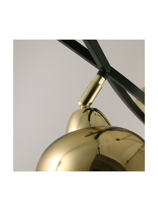 Agora Lighting Πλαφονιέρα Οροφής Χρυσή με Ντουί E27