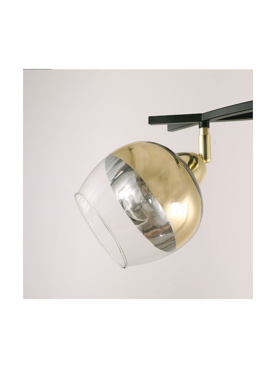 Agora Lighting Πλαφονιέρα Οροφής Χρυσή με Ντουί E27