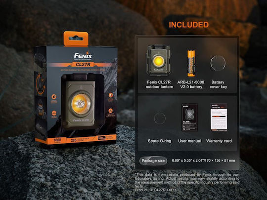 Fenix CL27R Φανάρι Led Επαναφορτιζόμενο για Camping 1600lm Μπλε