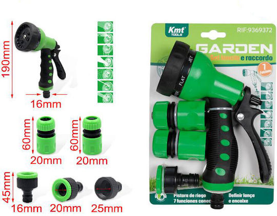 Andowl Andowl Gartenschlauchdüsen Set 3 Funktionen 9369372 Ersatzteile 4 Stück für Bewässerungsschläuche mit Pistole, Ratsche & Verbinder