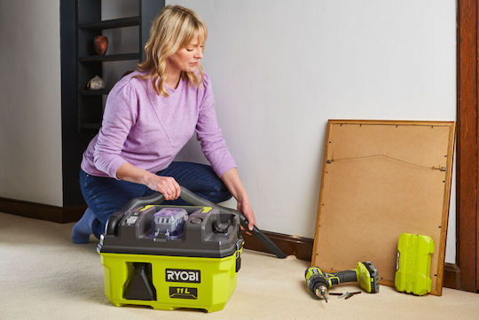 Ryobi Rv1811-0 Σκούπα Αναρρόφησης Στερεών Υγρών Μπαταρίας 18v One+ Χωρίς Μπαταρία-φορτιστή