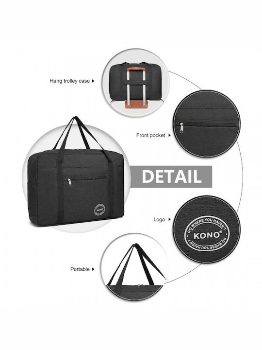 Miss Lulu Foldable Waterproof Storage Cabin Travel Handbag Black