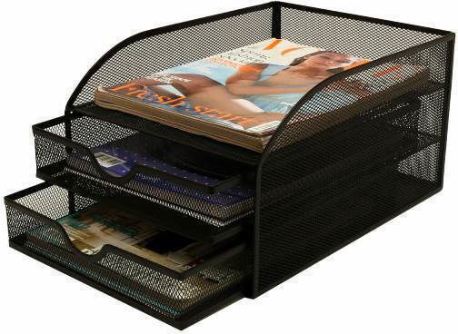 Osco Metal Desktop Drawer 2 Number of Spit Black