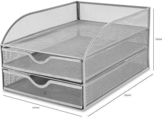 Osco Metal Desktop Drawer 2 Positions Silver