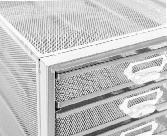 Osco Μεταλλικό Συρταράκι Γραφείου 5 Θέσεων 27.5x35.5x28.3cm Ασημί