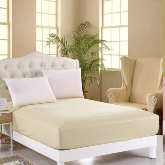 Pucioasa King Size 180x200+25cm cu Elastic Cremă