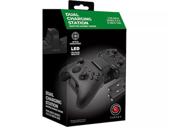 Stație de Încărcare Duală Raptor Gaming Csx 200 pentru Xbox One Xbox Series cu Acumulatori de 700mAh și Capace