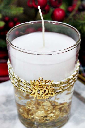Αρωματικό Κερί Ποτήρι Φ9 X 12,1 Cm Στολισμό Gel Χρυσά Φύλλα Αρωματικό Κερί Ποτήρι Φ9 X 12,1 Cm Στολισμό Gel Χρυσά Φύλλα