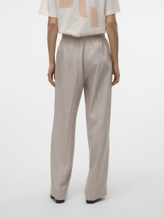 Women's Fabric Trousers with Elastic Loose Fit Vapor Blue/melange