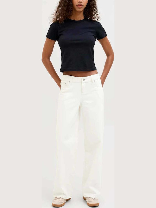 Women's Jean Trousers in Wide Line White