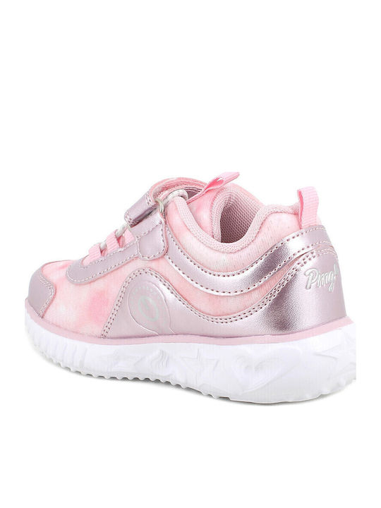 Kinder Sneakers mit Klettverschluss & Lichtern Rosa