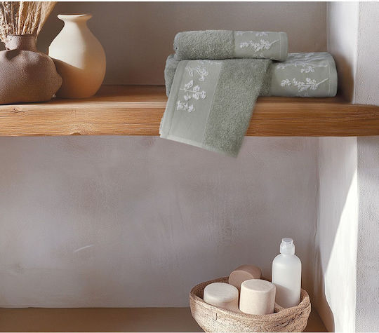 Nef-Nef Homeware Πετσέτα Χεριών Claris 30x50εκ. Πράσινο Βάρους 500gr/m²