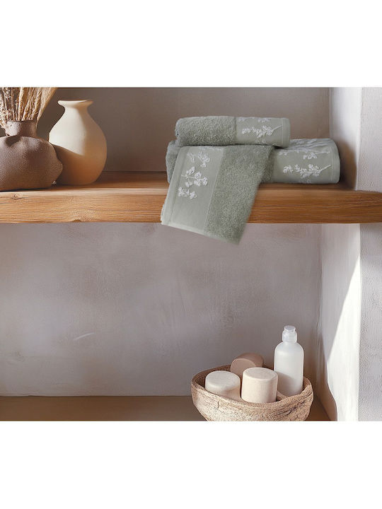 Nef-Nef Homeware Facecloth Claris 50x90cm Green Weight 500gr/m²