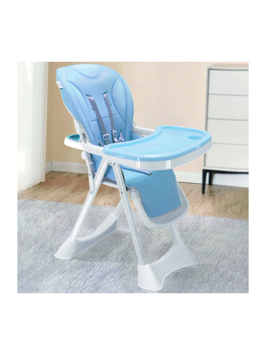 Bakaji Happy Pappa Foldable Light Blue Baby Highchair Bakaji Happy Pappa Foldable Light Blue Baby Highchair