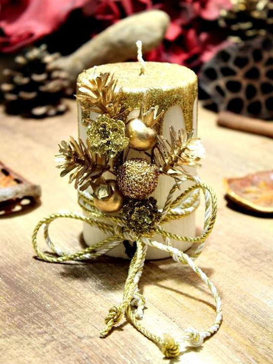 Gerakis The translated Liquid template in German language: Weihnachtskerzen & Kerzenständer Kerze Gold 10x6.5cm.