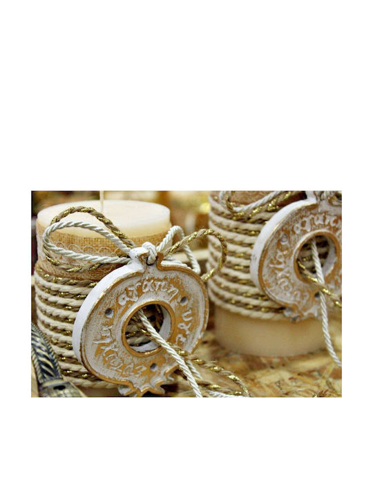 Gerakis Christmas Ceramic Gold Candle 20x8cm