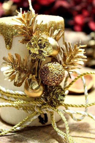 Gerakis Christmas Gold Candle 10x6.5cm
