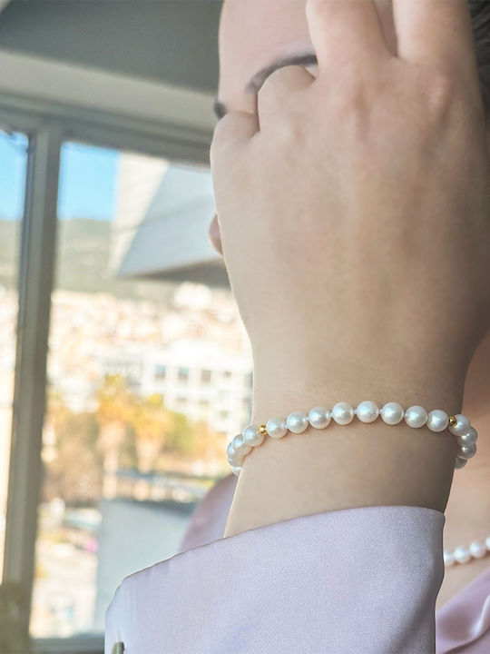 Brățară Clasp de Aur K14 Perle Albe B126182