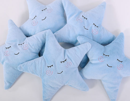 Kleiner Stern Minky Kuschelkissen Rassel Blau