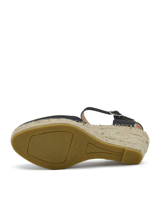Women's Leather Espadrilles Black