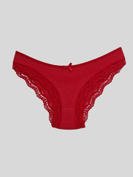 R1501 Βαμβακερά Γυναικεία Slip MultiPack με Δαντέλα Πολύχρωμο