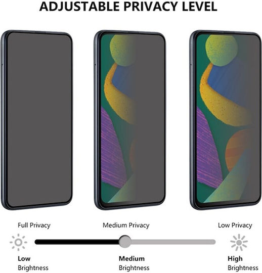 Full Glue Privacy Full Face Tempered Glass Μαύρο (Realme 14X 5G)