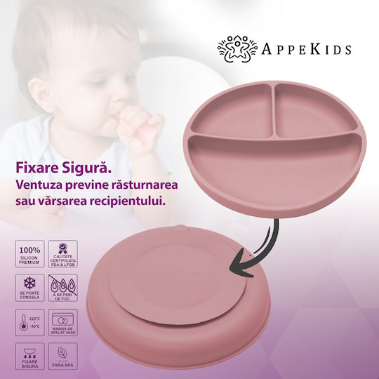 AppeKids Σετ Φαγητού από Σιλικόνη Ροζ 6τμχ