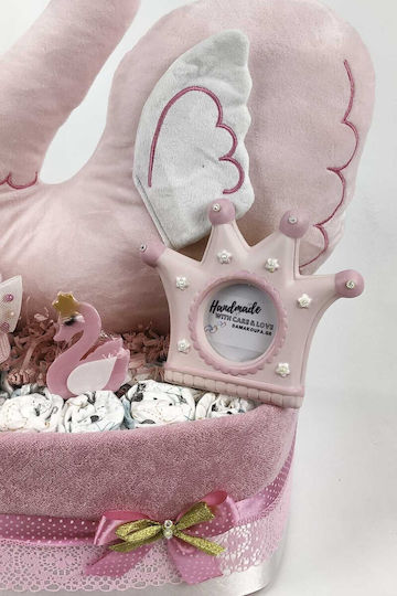 Dama Koupa Χειροποίητο Diaper Cake από Ξύλο για Κορίτσι