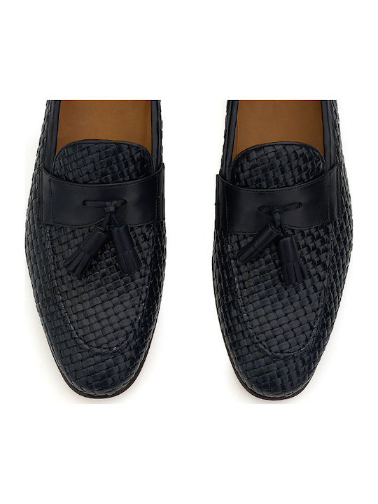 Leder Herren Mokassins in Blau Farbe