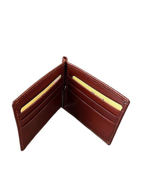 Leather Money Clip Tabac Brown