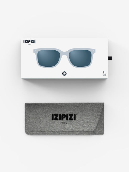 Izipizi Unisex Sunglasses with Light Blue Plastic Frame and Gray Lens