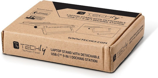 Techly ICA-NTB DOCK91 Βάση Στήριξης για Laptop Ασημί