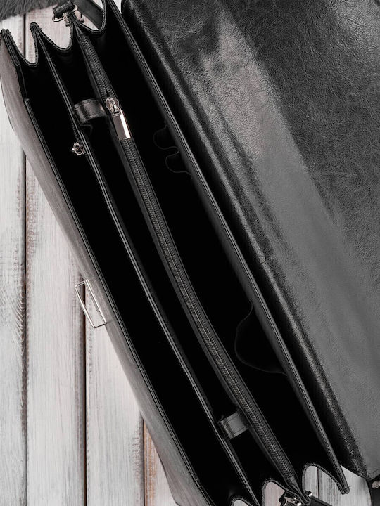 Leather Men's Briefcase Black