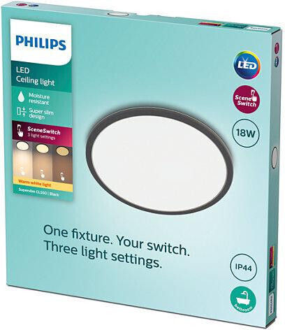 Philips Таванно осветление Баня 30бр Черен с Вграден LED