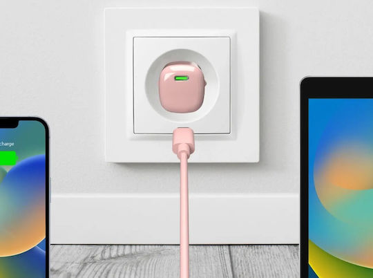 Puro Incarcător Fără Cablu GaN Cu Port USB-C 20W Livrarea Energiei Roz (Minipro)