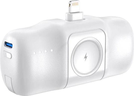 Wozinsky WF16-YLS Lightning Power Bank 5000mAh 15W с USB-C порт Бял