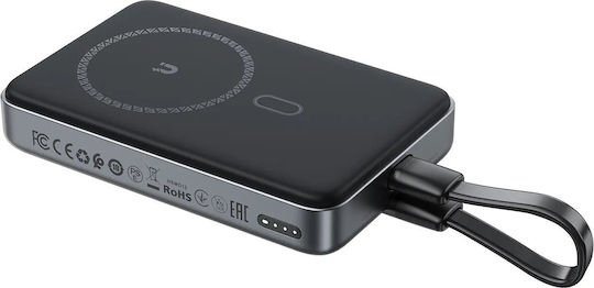 Acefast M10 MagSafe Power Bank 10000mAh 30W with 2 USB-C Ports Power Delivery Black