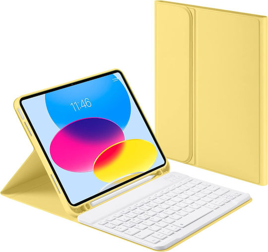 Флип Капак с Клавиатура Жълт iPad 2022 10.9 инча